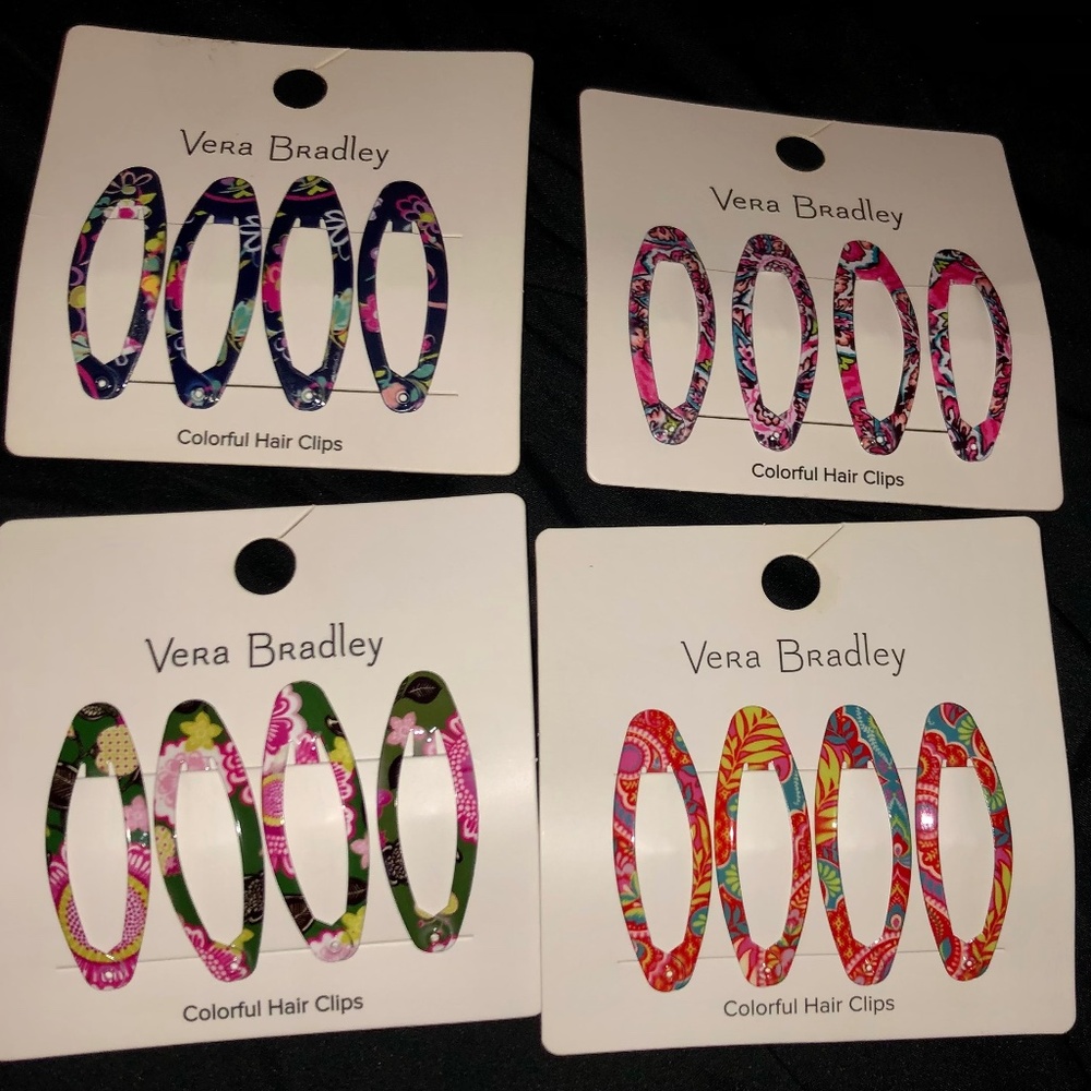 Vera Bradley Hair Pin Lot 4 PC. Brand New $54 Whimsical Southern Prep